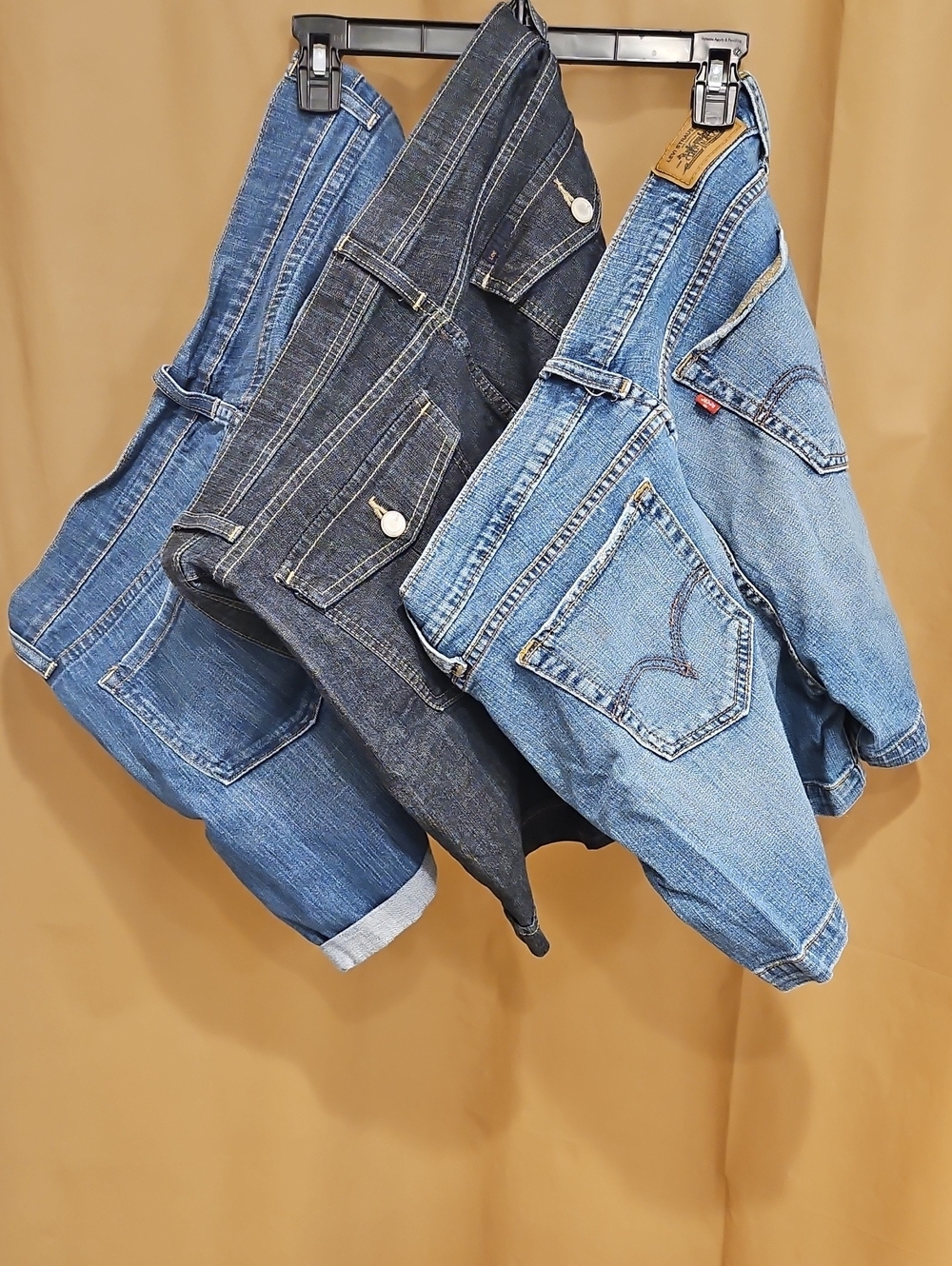Levi's, Old Navy And Lee Women's Demin Shorts - 3 Pairs